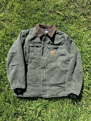 Men's Carhartt Arctic Green Quilted Lined Canvas Zip Up Work