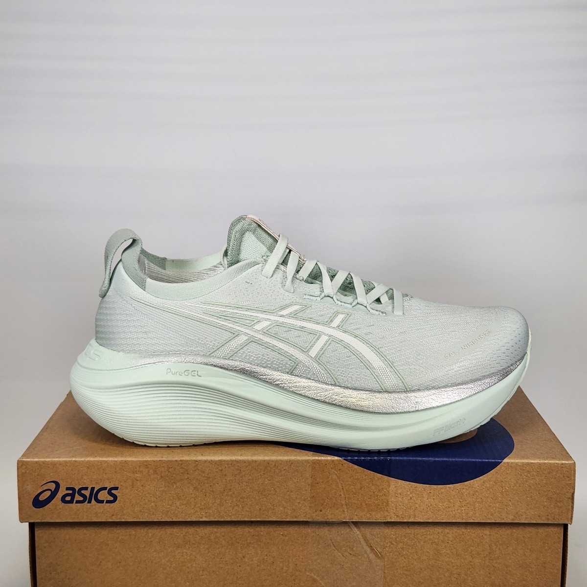 Size 8.5 - ASICS Gel-Nimbus 27 - Pure Aqua / White - Mens | eBay