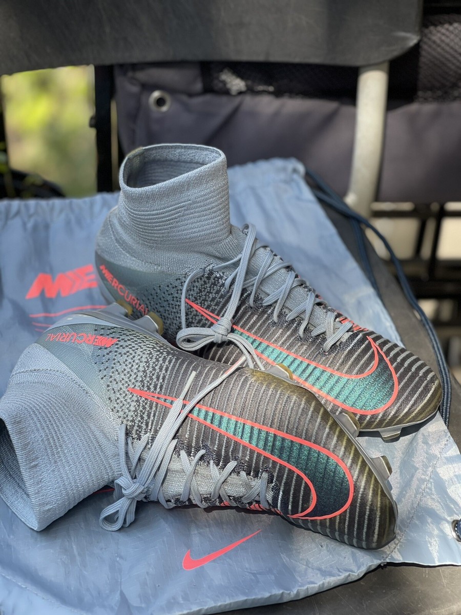 Nike Mercurial Superfly V FG Firm Ground Boots - Grey Pink Sz. 8.5