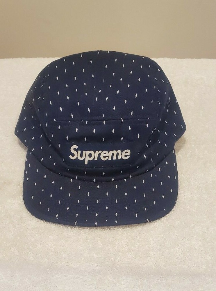 Supreme Box Logo Diamond Navy Snap Back Cap 5 Panel USA Never Worn