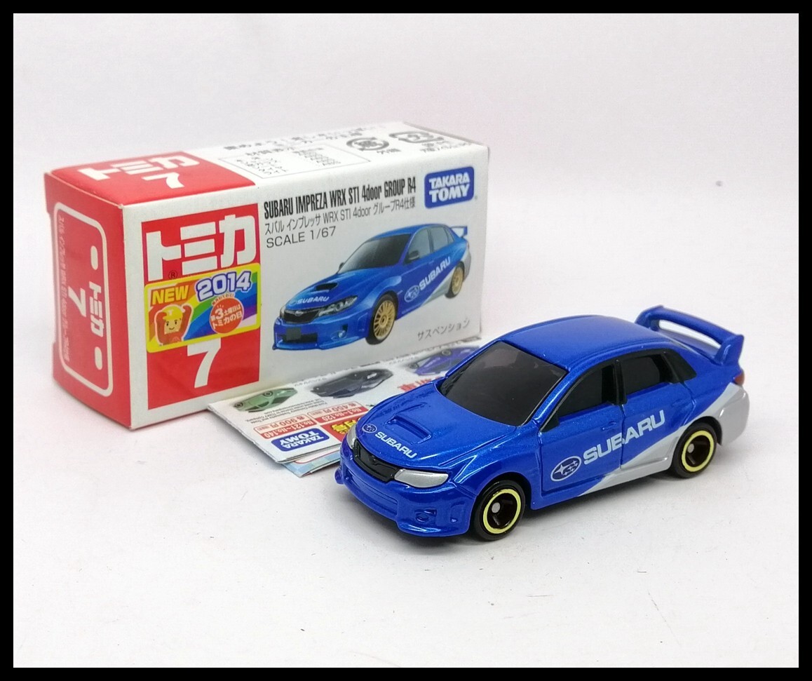 TOMICA 7 SUBARU IMPREZA WRX STI 4 DOOR GROUP R4 1/67 TOMY 2014 NEW