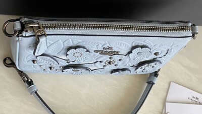 NWT COACH TOOLED TEA ROSE PALE BLUE NOLITA 19 12055 | eBay