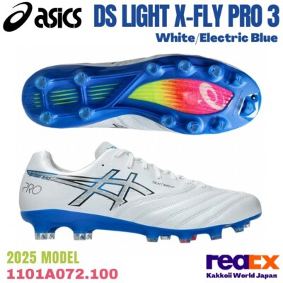 ASICS Soccer Cleats DS LIGHT X-FLY PRO 3 White/Electric Blue