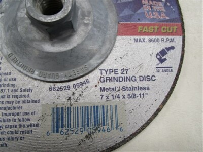 NORTON NORZON TYPE 27 GRINDING SANDING DISC METAL / STAINLESS 7 X