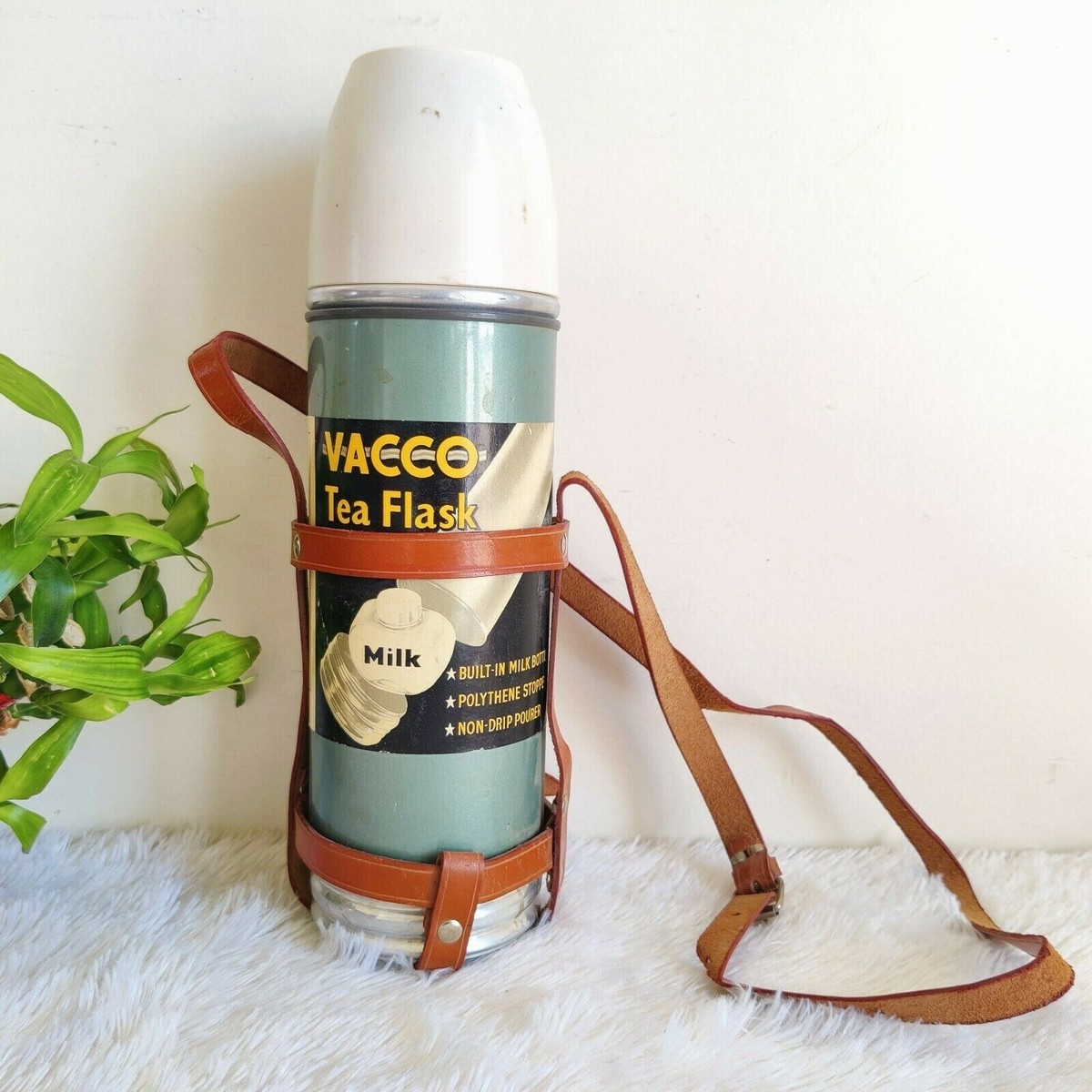 1940s Vintage Foldable Vacco Tea Flask Vacuum Jar Thermos England