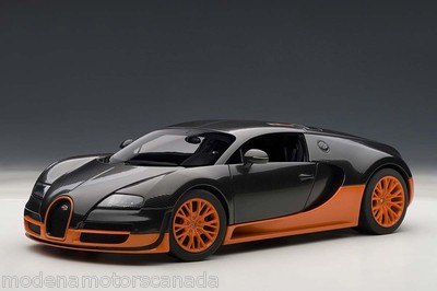 BUGATTI VEYRON SUPER SPORT CARBON BLACK ORANGE SKIRTS 1:18 by