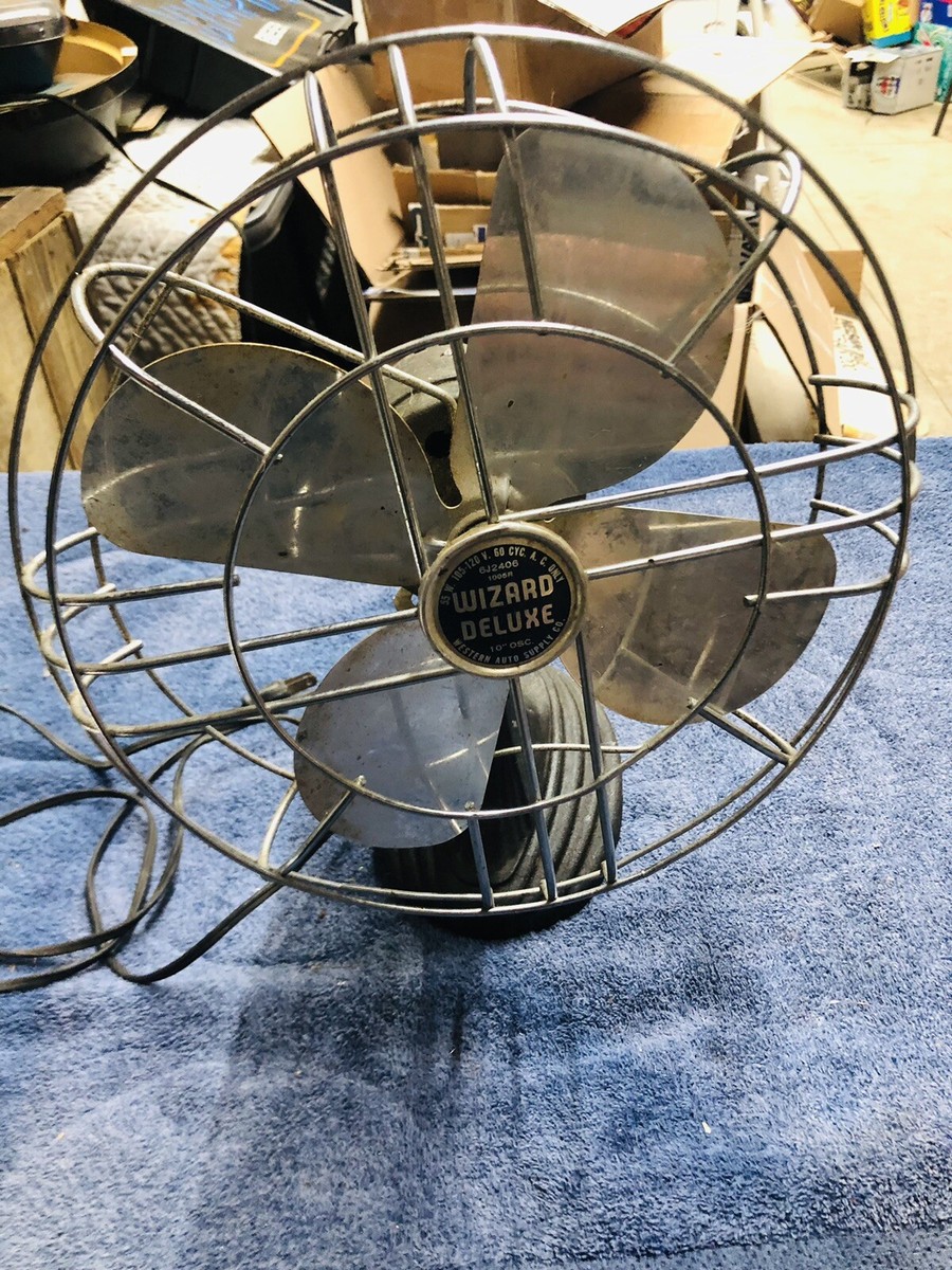 Vintage Wizard Deluxe OSC Fan model 6J2406 Western Auto Supply Co