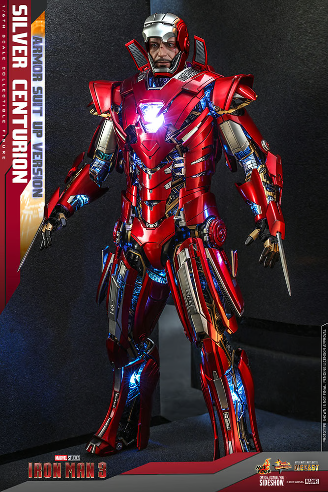 1/6 Iron Man 3 Silver Centurion Armor Suit Up Version MMS618 Hot