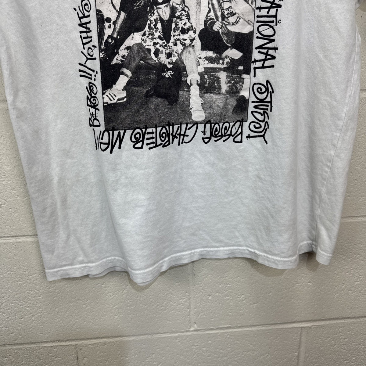 Vintage Stussy New York Crew White OG Posse Photo T Shirt Rare