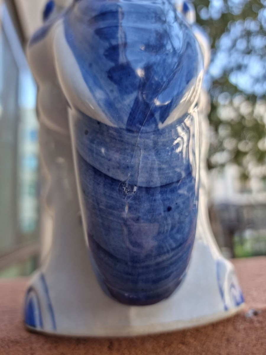 Vintage Chinese Blue & White Porcelain Elephant Plant Stand