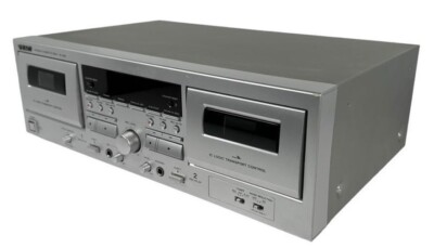 TEAC W-1200 Double Cassette Deck Player Silver AC100V EMS w