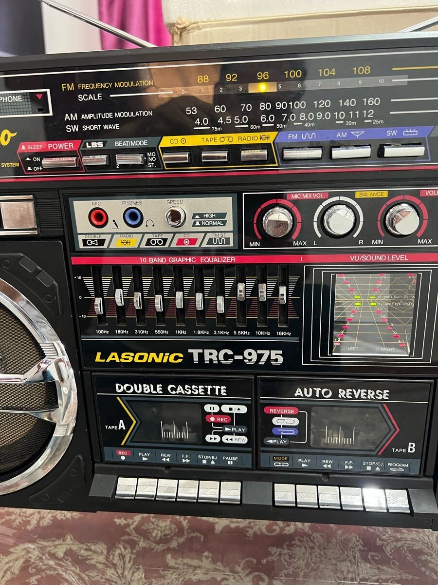 LASONIC TRC-975 Boombox Radio Cassette Player 80s Vintage with Box