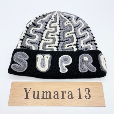 Supreme Yarn Applique Beanie Black Orange Tan 3colors | eBay
