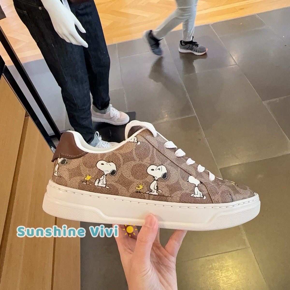 NEW Limited Coach X Peanuts Woman CBZ77 Sneaker Signature Canvas