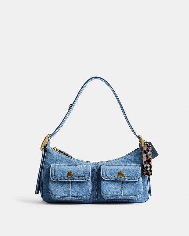 Coach Coachtopia Cargo Shoulder Bag in Upcrafted Denim NWT (CAI00