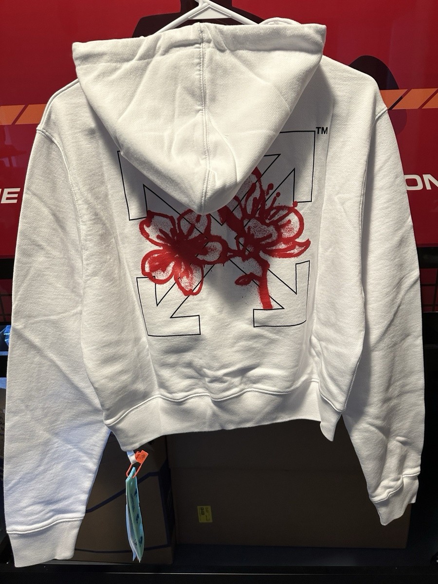 Off-White CNY Cropped Hoodie White & Red - Women's Size Small