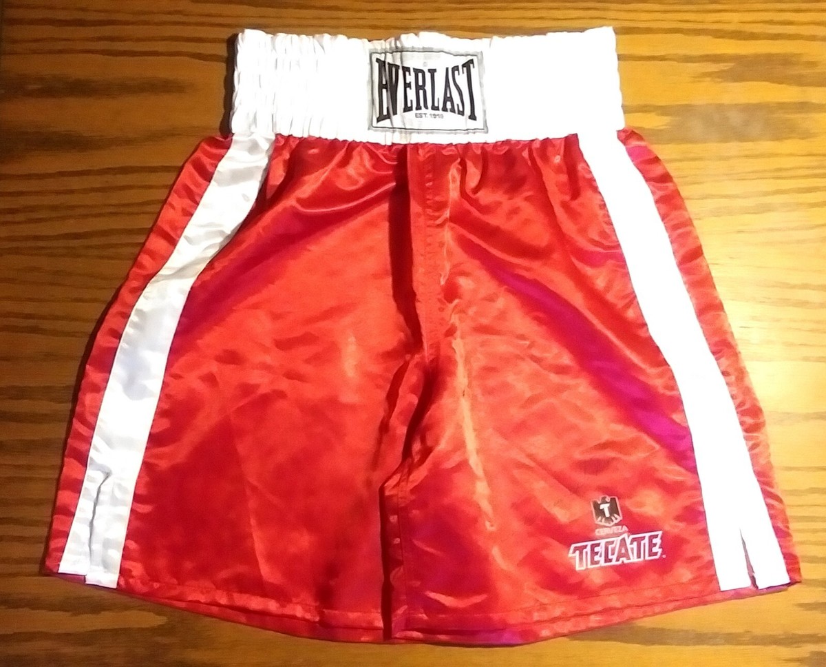 EVERLAST SERVEZA TECATE BOXING SHORTS MMA TRUNKS SIZE L RED 85984