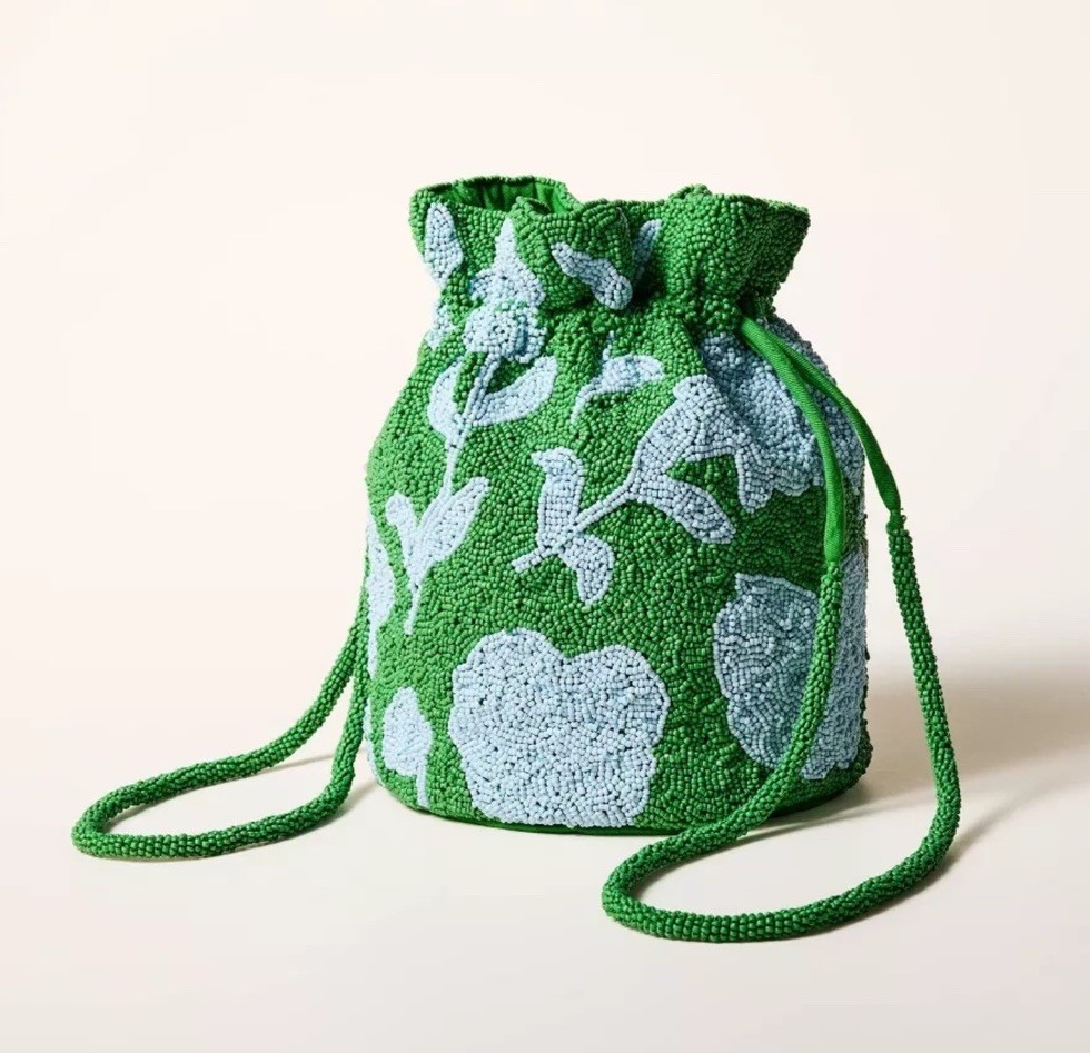 kate spade New York x Target Green Beaded Classic Rose Drawstring