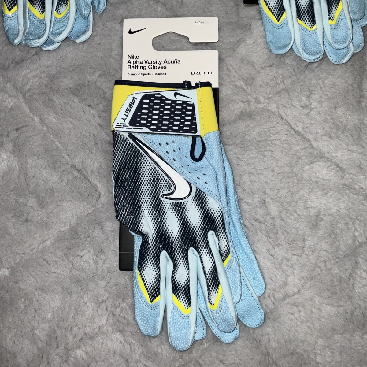 NIKE Alpha Varsity Ronald Acuna Jr. Batting Gloves Size Large Blue