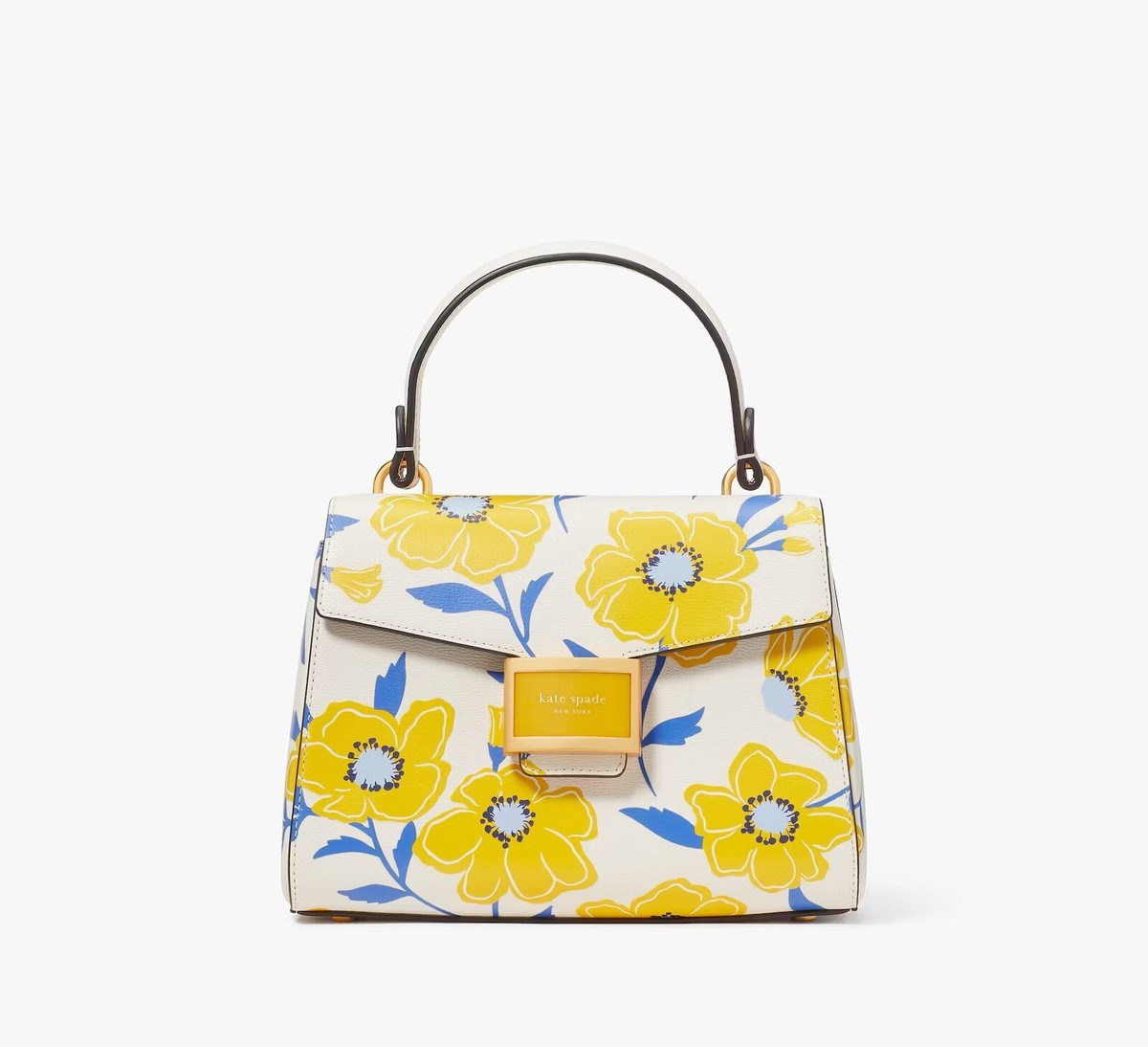 ☂️🍄Kate spade Katy Sunshine Floral Textured Leather SMALL Top