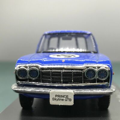 Mini Car Prince Skyline GTB Racing 1964 Blue1/43 Scale Box Display