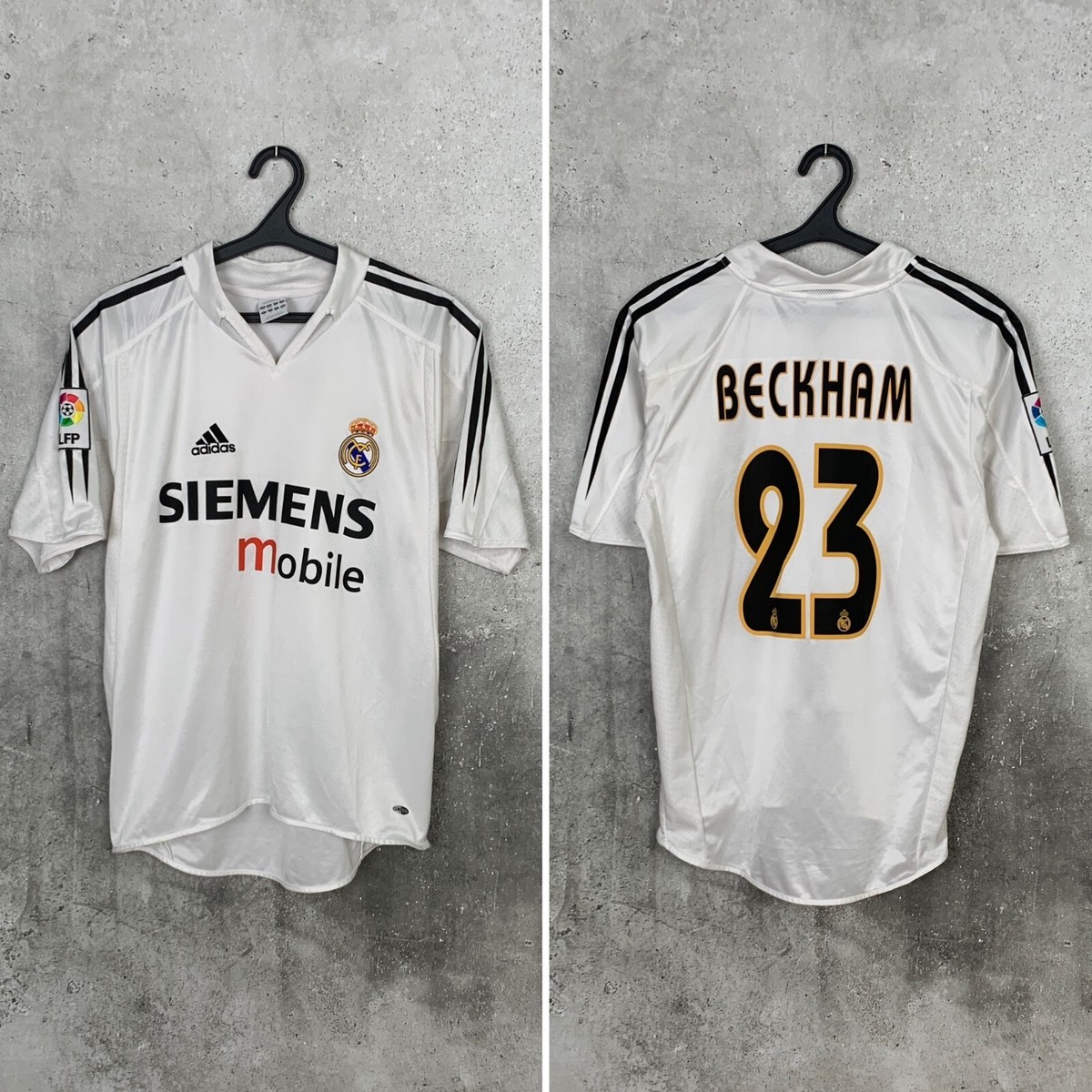 REAL MADRID 2004 2005 HOME FOOTBALL SHIRT #23 BECKHAM ADIDAS