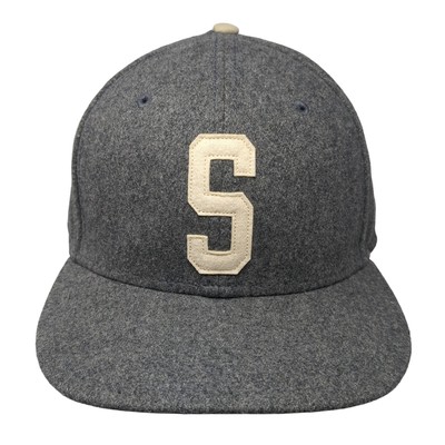 Stussy Capz Snapback Hat Gray Patch S Logo Wool Blend Adjustable