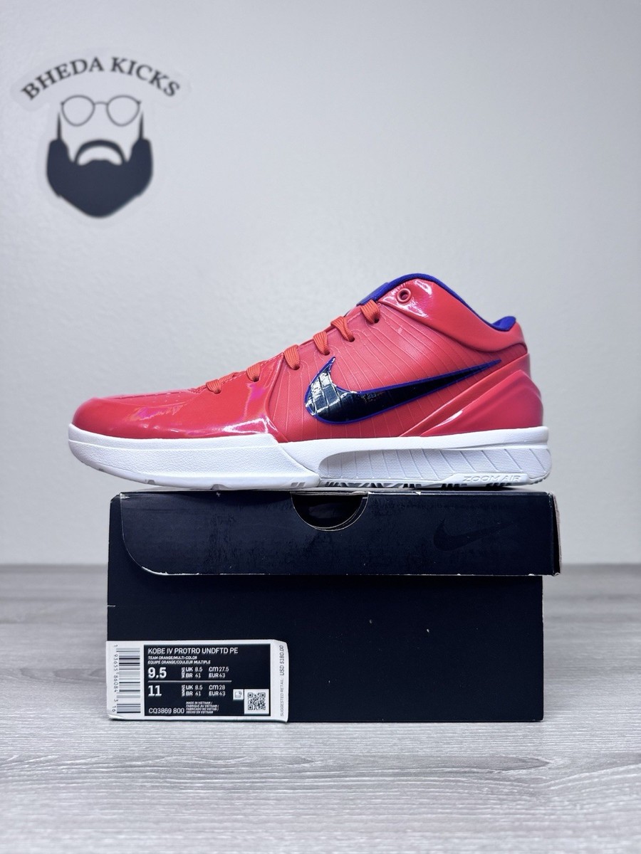 Size 9.5 - Undefeated x Nike Kobe 4 Protro Team Orange for sale