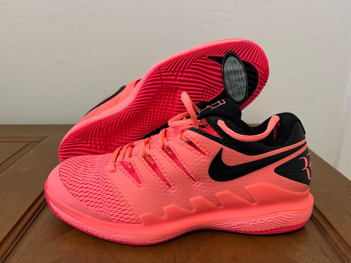 Size 7.5 - Nike Air Zoom Vapor X HC Lava Glow, Federer 2018