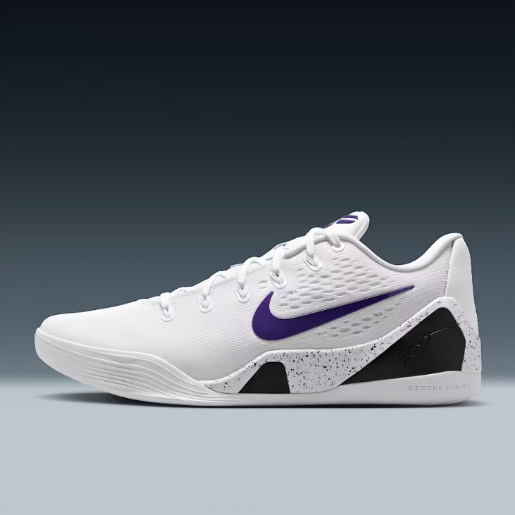 New Nike Kobe 9 Elite Low EM Protro Shoes - White/ Court Purple