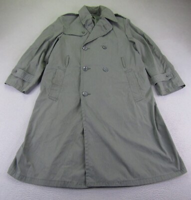 Vintage US Army Jacket Mens 36s Green Raincoat AG-274 70s Vietnam