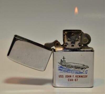 Very Rare 1972 double-sided original Zippo USS JOHN F.KENNEDY CVA