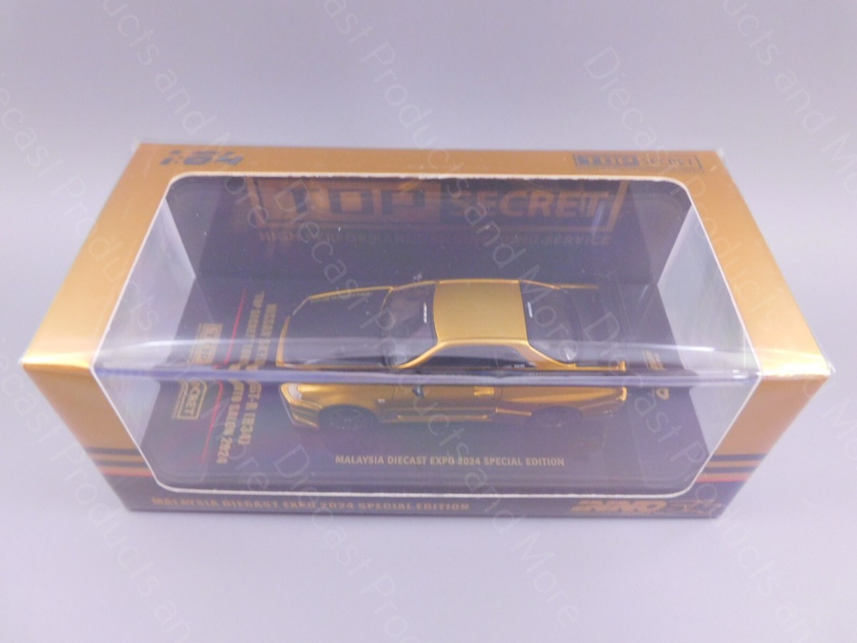 NISSAN SKYLINE GT-R R34 TOP SECRET RHD GOLD 1/64 BY INNO MODELS