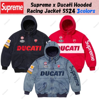 Supreme x Ducati Hooded Racing Jacket SS24 Black Red Blue 3colors
