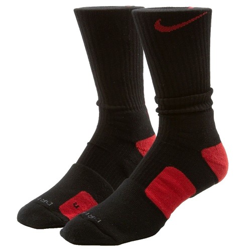 Supreme x Nike Lightweight Crew Socks Black/Red - Men's Size 4-14