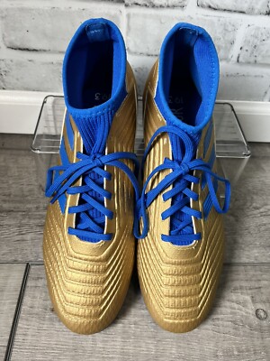 Adidas Predator 19.3 FG Soccer Cleats Men's 9.5 Gold Blue F35596