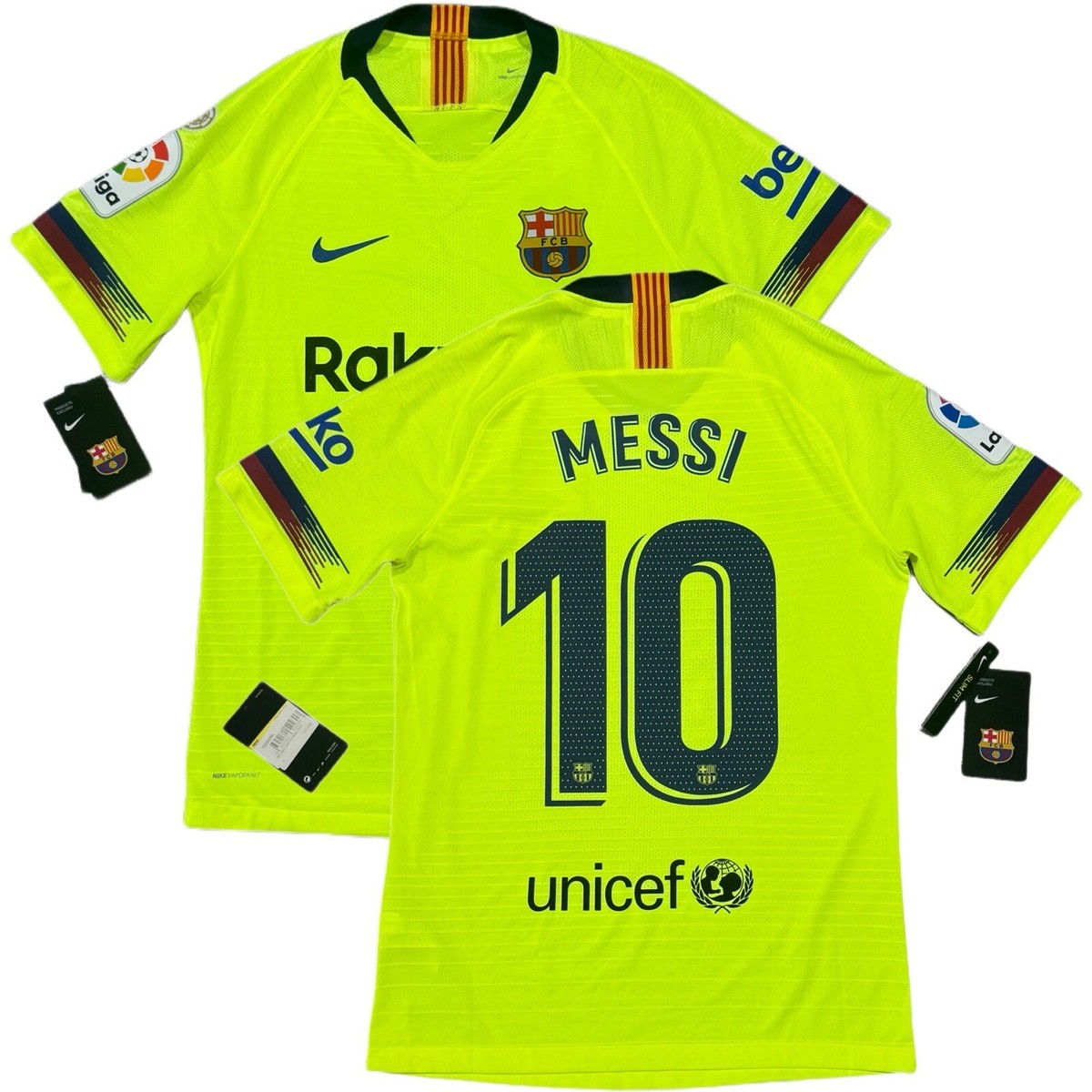 2018/19 Barcelona Authentic Away Jersey #10 Messi Small Vapor