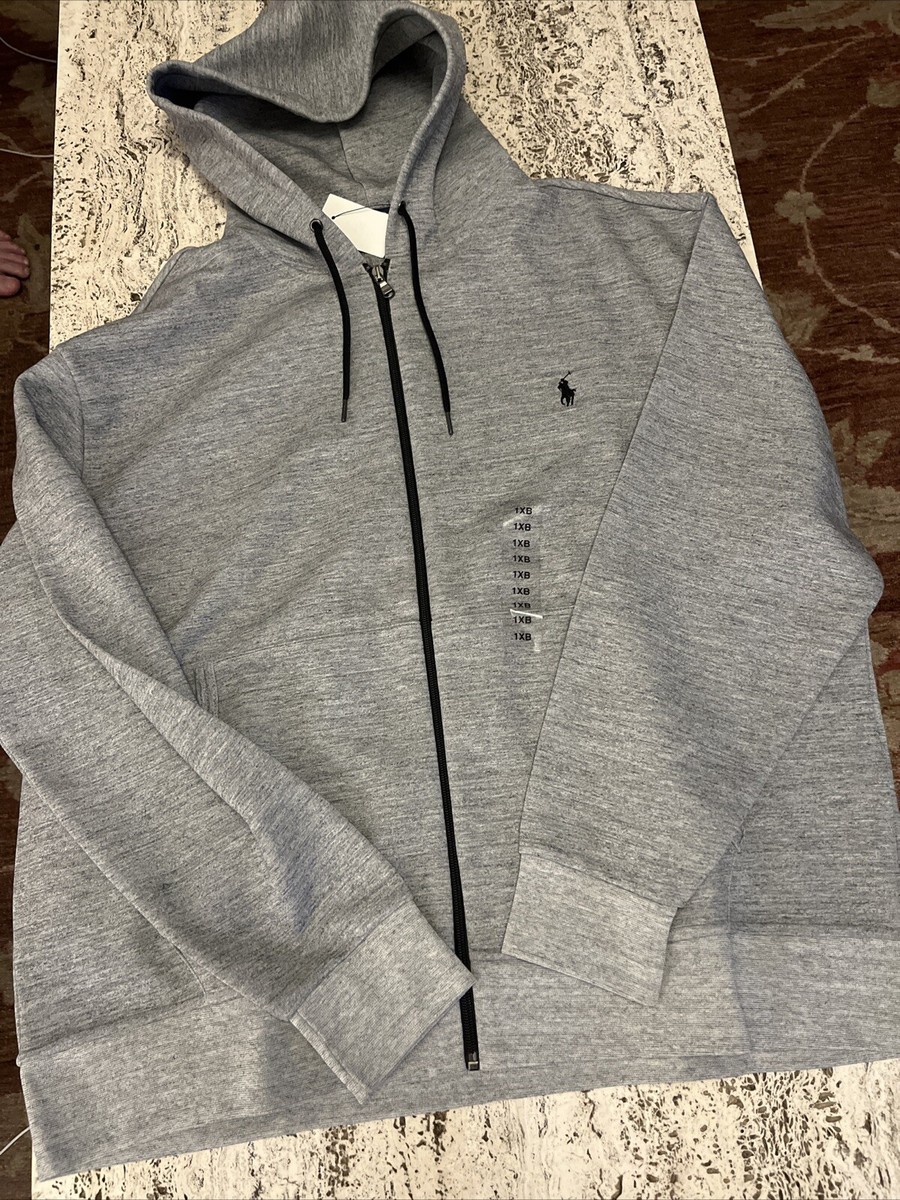 NWT POLO RALPH LAUREN Mens Fleece Gray Tracksuit Hoodie/Shorts