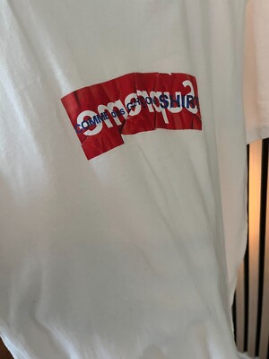 Supreme x Comme Des Garcons CDG Shirt Box Logo Tee White SS17 Size