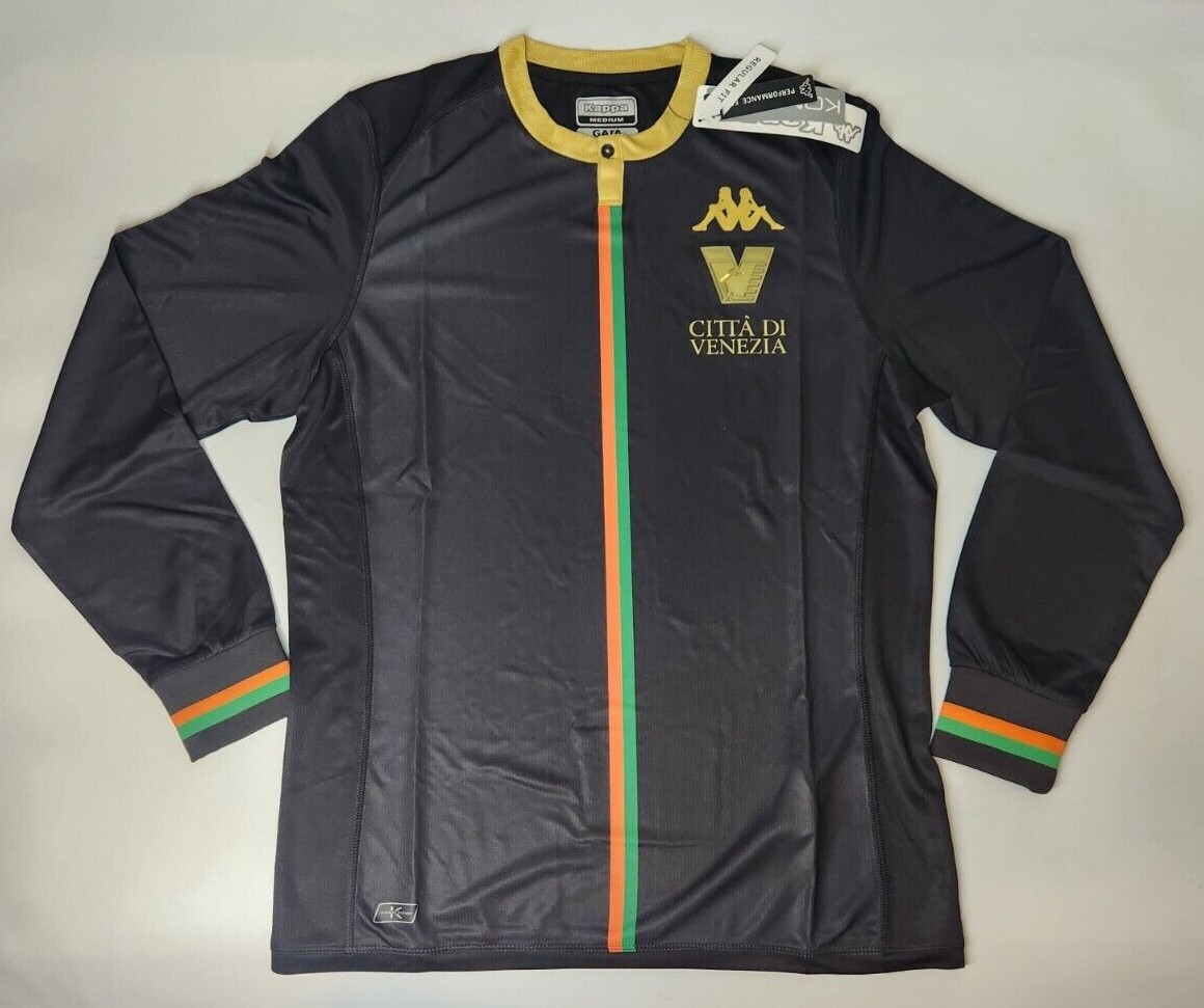 Venezia FC 2023/2024 Kappa Home Black Long Sleeve Jersey Shirt M