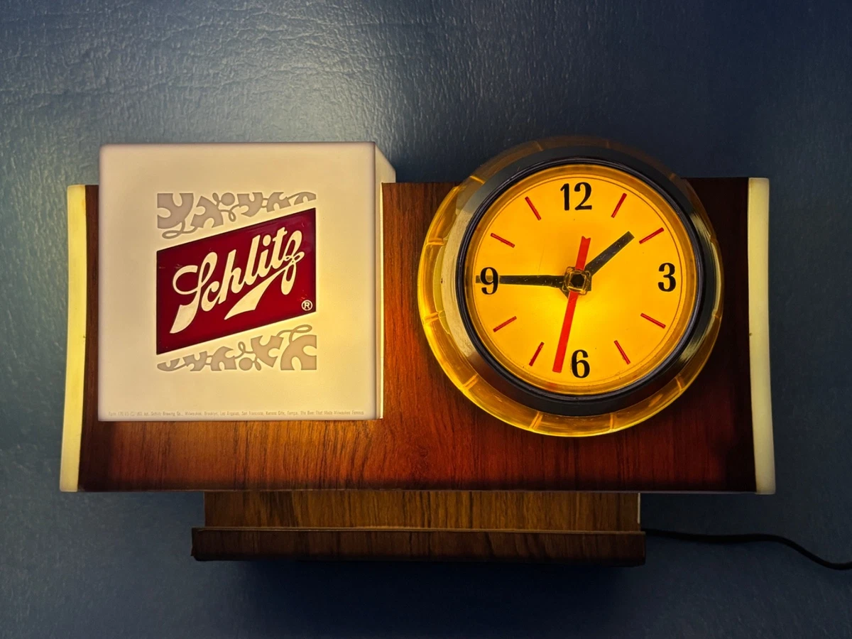 Vintage Beer Sign Clock In Collectible Schlitz Signs & Tins | eBay