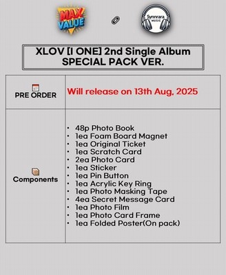 XLOV [I ONE] 2nd Single Album SPECIAL PACK Ver/Photo Book+7 Card+