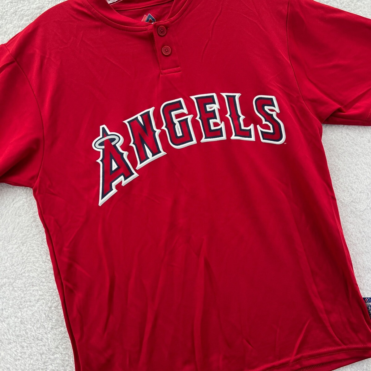 New Majestic Los Angeles Angels Shirt Boys Large Red MLB Baseball