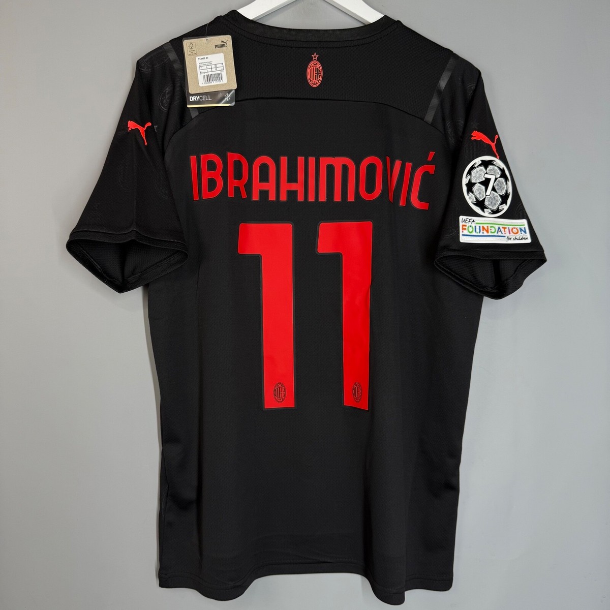 BNWT AC MILAN ITALY 2021 2022 THIRD BLACK FOOTBALL JERSEY SHIRT