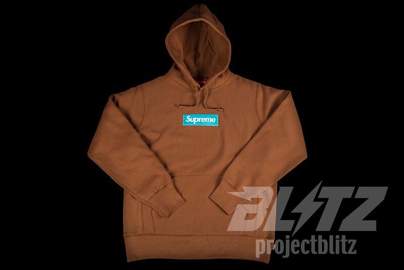 FW17 SUPREME BOX LOGO HOODED SWEATSHIRT HOODIE BROWN SIZE M MEDIUM