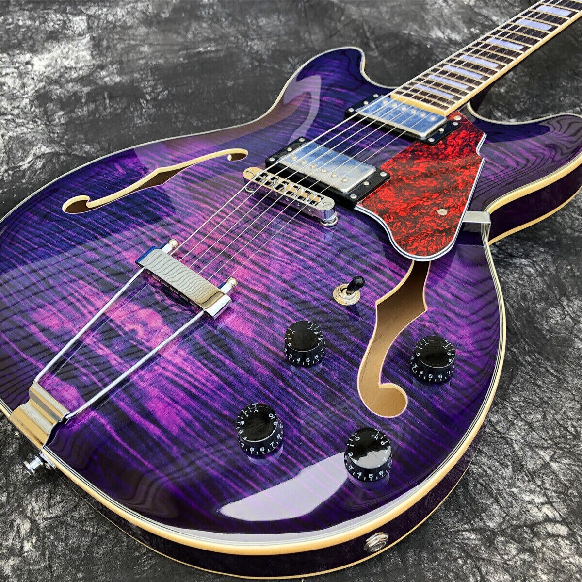 Factory Custom Grote Purple Burst Maple Semi Hollow Archtop