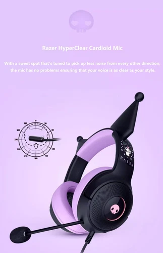 New Razer x Sanrio Kuromi Kraken V3 X Wired Headset Headphone