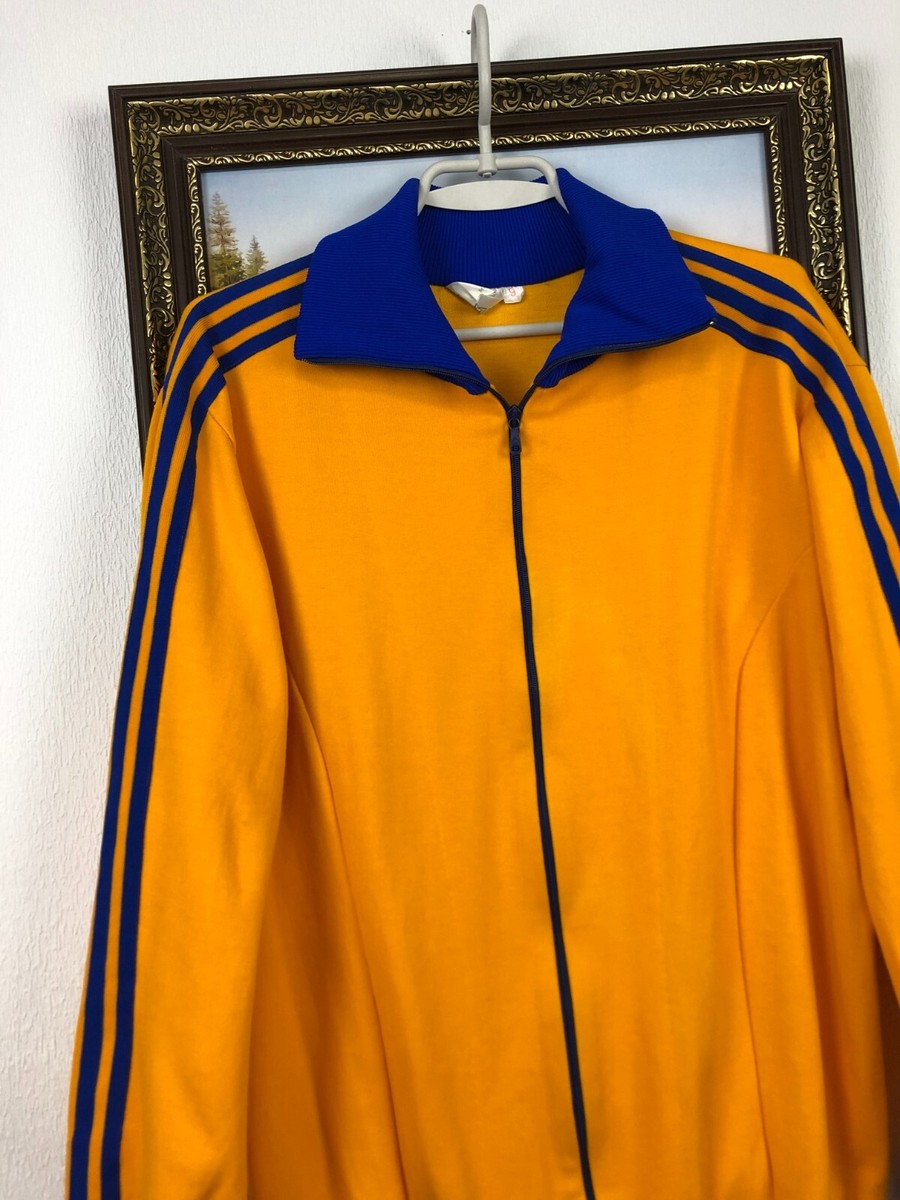 Vintage 80's Adidas Jacket Track Top Rare Yellow Olympic Hype Size