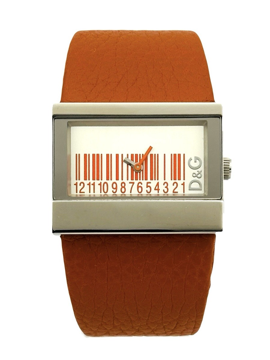 D&G Dolce & Gabbana 3719240404 Barcode Orange Strap Watch | eBay