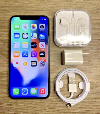 Apple iPhone X - 256GB - Silver (Factory Unlocked) - Good